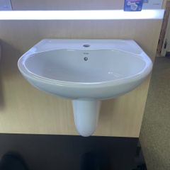 CHẬU LAVABO TRÈO TƯỜNG TOTO LHT236CS CHÂN LỬNG