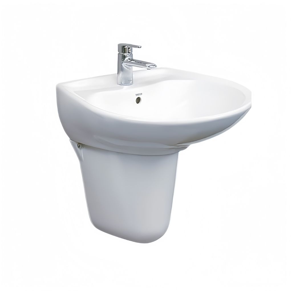 CHẬU LAVABO TRÈO TƯỜNG TOTO LHT300CR CHÂN LỬNG