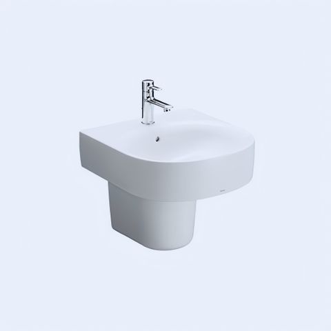 CHẬU LAVABO TRÈO TƯỜNG TOTO LHT766CR CHÂN LỬNG