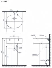 CHẬU LAVABO TRÈO TƯỜNG TOTO LPT766C CHÂN DÀI
