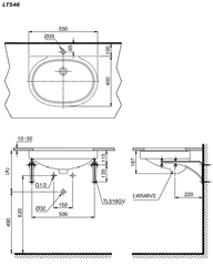 CHẬU LAVABO ÂM BÀN TOTO LT546