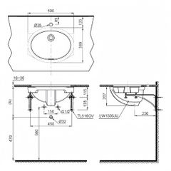CHẬU LAVABO ÂM BÀN TOTO LW1505V_TL516GV