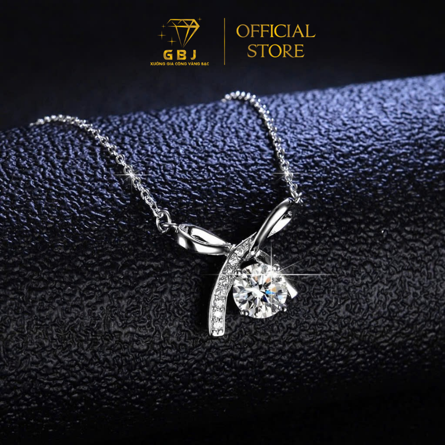 Combo Hoa Tai Nơ Viên Chủ 4Li5 & Dây Chuyền (4T5) Nơ Viên Chủ 5Li X.I K.I.M Thiết Kế Thanh Lịch, Xinh Xắn, Trẻ Trung, Phong Cách Unisex - GBJ56752-55421 - Gia Bảo Jewelry