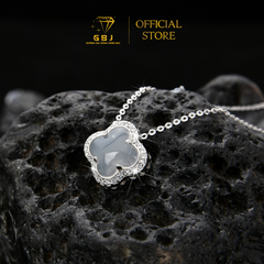 Dây Chuyền LM 4 Cánh Viền Đá Trắng Chuẩn Bạc 925 - GBJ48674 - Gia Bảo Jewelry