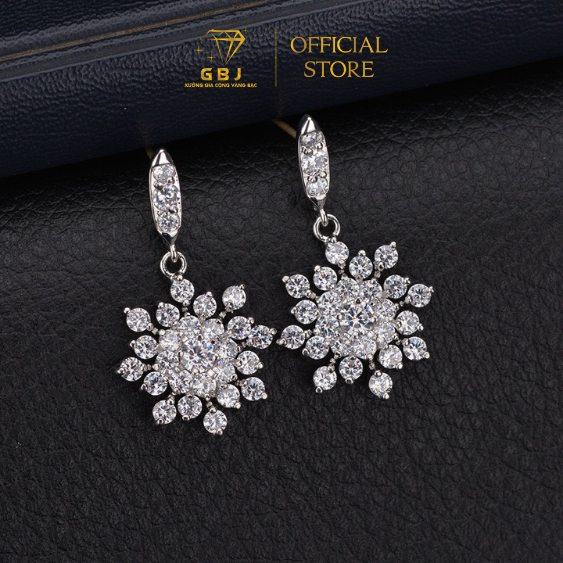 Bông Tai Khoen TT Hoa Tuyết Cao Cấp Chuẩn Bạc 925 - GBJ49542 - Gia Bảo Jewelry