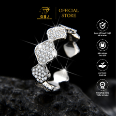 Nhẫn 6 Ngôi Sao Đính Đá (Freesize) Chuẩn Bạc 925 - GBJ48179 - Gia Bảo Jewelry (Có Xi Kim)