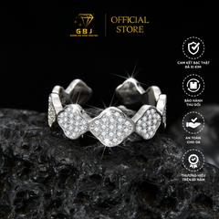 Nhẫn 6 Ngôi Sao Đính Đá (Freesize) Chuẩn Bạc 925 - GBJ48179 - Gia Bảo Jewelry (Có Xi Kim)