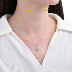 Dây Chuyền Mặt Hoa Viền Đính Đá 4 Cánh Chuẩn Bạc 925 - GBJ48649 - Gia Bảo Jewelry