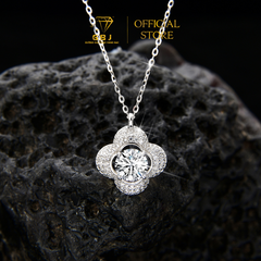 Dây Chuyền Mặt Hoa Viền Đính Đá 4 Cánh Chuẩn Bạc 925 - GBJ48649 - Gia Bảo Jewelry