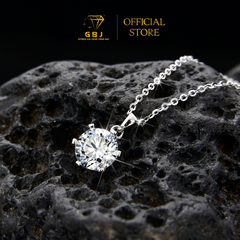 Dây Chuyền Mặt Tròn 6 Chấu M06 M.O.I Chuẩn Bạc 925 - GBJ48754 - Gia Bảo Jewelry (Có Xi Kim)