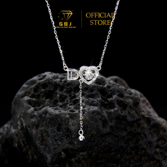 Dây Chuyền LM Chữ D Tim Chuẩn Bạc 925  - GBJ48662 - Gia Bảo Jewelry (Có Xi Kim)