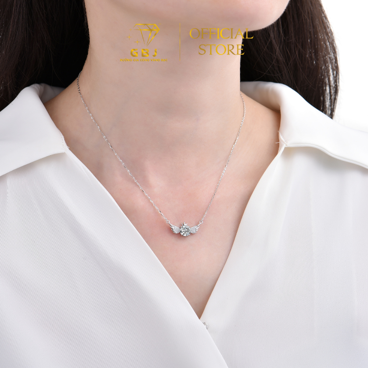 Dây Chuyền Nữ LM Đôi Cánh Thiên Thần Moissanite Chuẩn Bạc 925 - GBJ44922 - Gia Bảo Jewelry (Có Xi Kim)