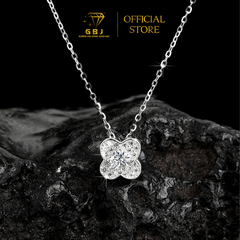 Dây Chuyền Mặt Hoa 4 Cánh Đá Chủ Chuẩn Bạc 925 - GBJ47850 - Gia Bảo Jewelry (Có Xi Kim)