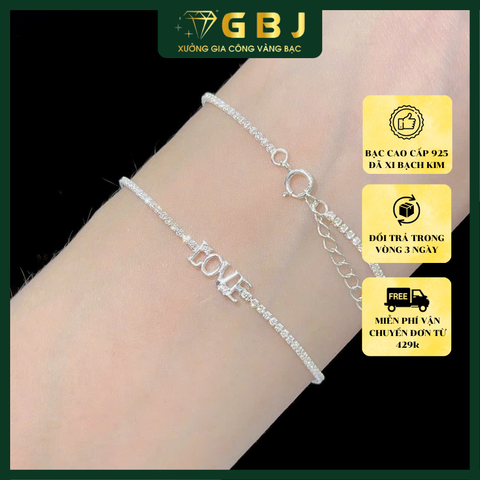 Lắc Tay Bạc Tình Yêu L.O.V.E 20CM X.I K.I.M Thiết Kế Thanh Lịch, Xinh Xắn, Trẻ Trung, Dành Cho Nữ - GBJ56434 - Gia Bảo Jewelry