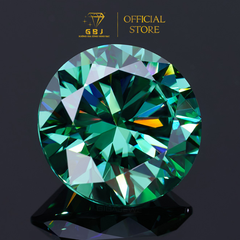 Đá Moissanite Kim Cương Nhân Tạo Xanh - Gia Bảo Jewelry