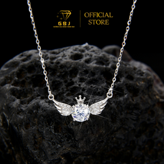 Dây Chuyền Nữ LM Đôi Cánh Thiên Thần Moissanite Chuẩn Bạc 925 - GBJ44922 - Gia Bảo Jewelry (Có Xi Kim)