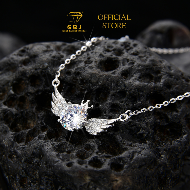 Dây Chuyền Nữ LM Đôi Cánh Thiên Thần Moissanite Chuẩn Bạc 925 - GBJ44922 - Gia Bảo Jewelry (Có Xi Kim)