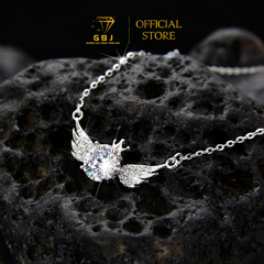 Dây Chuyền Nữ LM Đôi Cánh Thiên Thần Moissanite Chuẩn Bạc 925 - GBJ44922 - Gia Bảo Jewelry (Có Xi Kim)