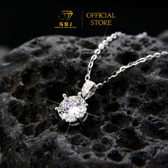 Dây Mặt Tròn 6 Chấu Đính Đá Moissanite M07 Chuẩn Bạc 925 - GBJ48722-50848  - GIA BẢO JEWELRY