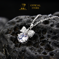 Dây Chuyền Nữ LM Nơ Tròn Xinh Xắn Moissanite Chuẩn Bạc 925 - GBJ44925 - Gia Bảo Jewelry