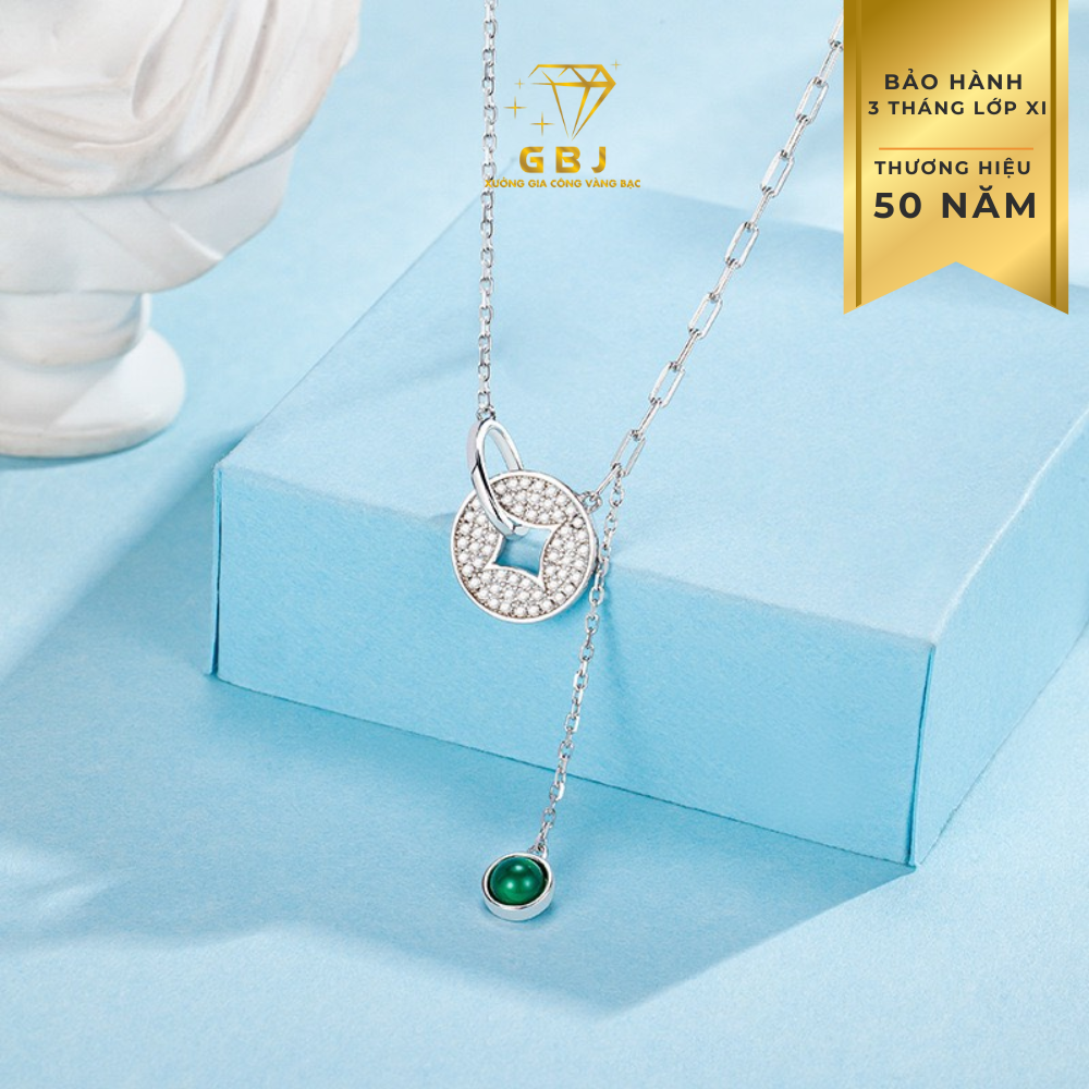 Dây Chuyền LM TT Đính Đ.á Xanh -GBJ49917-Gia Bảo Jewelry