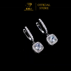 Hoa Tai Bạc khoen Vuông Viên Chủ Kim Cương Nhân Tạo 6Li3 Đã Xi Bạch Kim (Chốt bấm), Lớp Xi Cao Cấp Bền Đẹp - Tặng Túi Xách Cao Cấp - Sự Lựa Chọn Đẳng Cấp Cho Phái Đẹp - GBJ50430 - Gia Bảo Jewelry