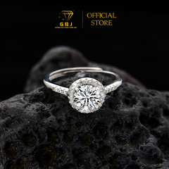 Nhẫn 4 Chấu Viền Đá 02 M.O.I 6li (Freesize) Chuẩn Bạc 925 - GBJ48696 - Gia Bảo Jewelry (Có Xi Kim)