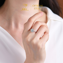 Nhẫn 4 Chấu Viền Đá 02 M.O.I 6li (Freesize) Chuẩn Bạc 925 - GBJ48696 - Gia Bảo Jewelry (Có Xi Kim)