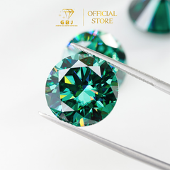 Đá Moissanite Kim Cương Nhân Tạo Xanh - Gia Bảo Jewelry