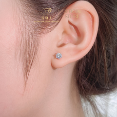 Bông Tai 6 Chấu Cao Cấp Chuẩn Bạc 925 - Gia Bảo Jewelry (Có Xi Kim)