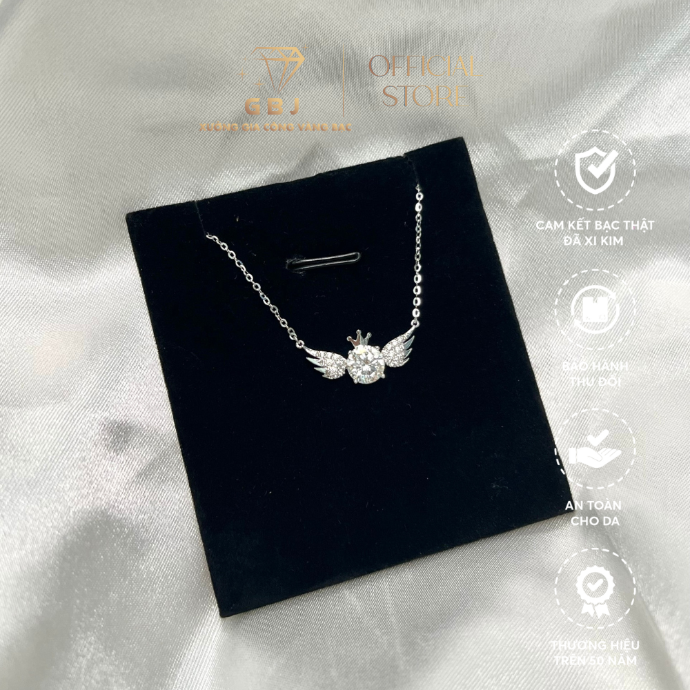 Dây Chuyền Nữ LM Đôi Cánh Thiên Thần Moissanite Chuẩn Bạc 925 - GBJ44922 - Gia Bảo Jewelry (Có Xi Kim)
