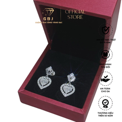 Bông Tai Mặt Trái Tim Viền Đá Chuẩn Bạc 925 - GBJ47922 - Gia Bảo Jewelry (Có Xi Kim)