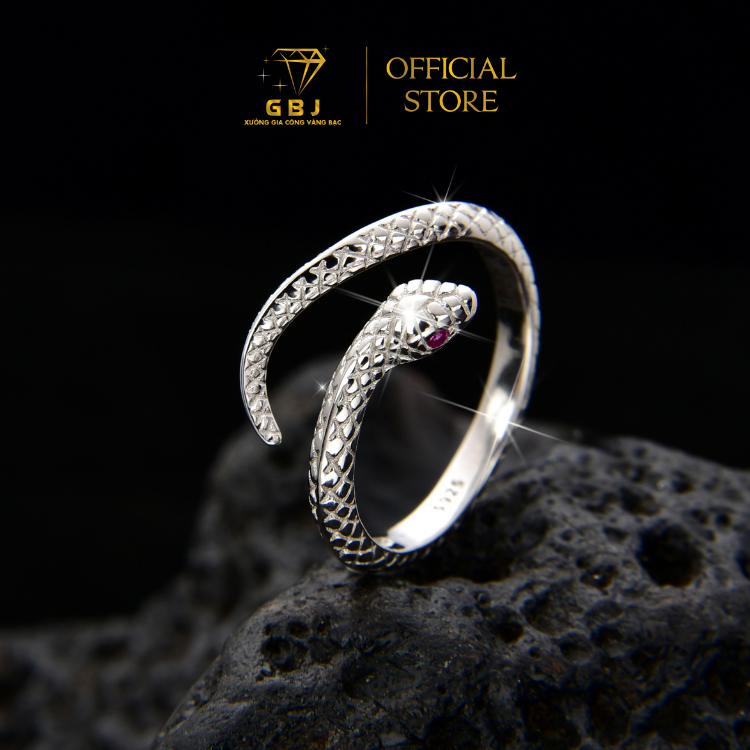 Nhẫn Bạc Rắn Cá Tính Chuẩn Bạc 925 - GBJ48055 - Gia Bảo Jewelry (Có Xi Kim)