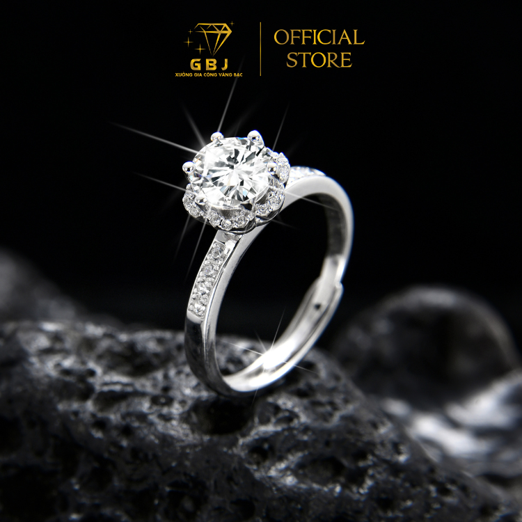 Nhẫn Nữ Hoa 6 Cánh NU06 (Freesize) Chuẩn Bạc 925 - GBJ47509 - Gia Bảo Jewelry (Có Xi Kim)
