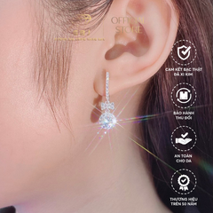 Bông Tai Tòn Ten Nơ Tròn Đính Đá Cao Cấp Chuẩn Bạc 925 - GBJ47983 - Gia Bảo Jewelry
