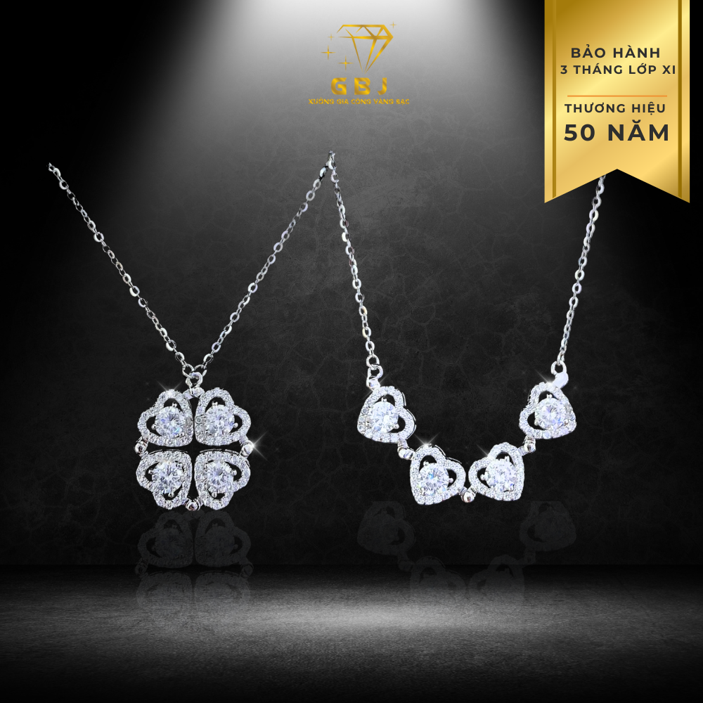 Dây Chuyền Mặt Tim 4li 4 cánh 2 Kiểu 2K02-GBJ49923-Gia Bảo Jewelry (Có Xi Kim)