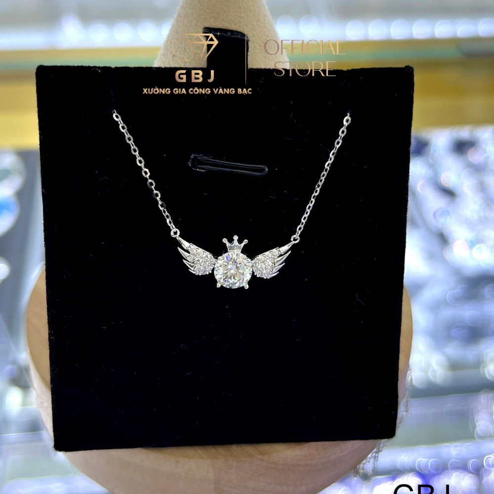 Dây Chuyền Nữ LM Đôi Cánh Thiên Thần Moissanite Chuẩn Bạc 925 - GBJ44922 - Gia Bảo Jewelry (Có Xi Kim)