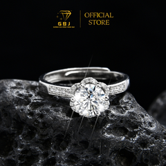 Nhẫn Nữ Hoa 6 Cánh NU06 (Freesize) Chuẩn Bạc 925 - GBJ47509 - Gia Bảo Jewelry (Có Xi Kim)
