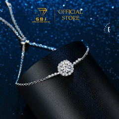 Lắc Tay Bạc Hoa Tròn Dạng Rút  MOISSANITE 6li (freesize) - GBJ54896 - Gia Bảo Jewelry (Có Xi Kim)