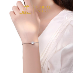 Lắc Tay Bạc Hoa Tròn Dạng Rút  MOISSANITE 6li (freesize) - GBJ54896 - Gia Bảo Jewelry (Có Xi Kim)