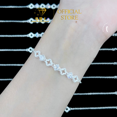 Lắc Tay Bạc Hoa 4 Cánh Mix Đ.á MOISSANITE U.S.A 5Li (X.K) (19cm) - GBJ54893 - Gia Bảo Jewelry (Có Xi Kim)