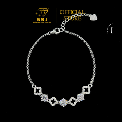 Lắc Tay Bạc Hoa 4 Cánh Mix Đ.á MOISSANITE U.S.A 5Li (X.K) (19cm) - GBJ54893 - Gia Bảo Jewelry (Có Xi Kim)