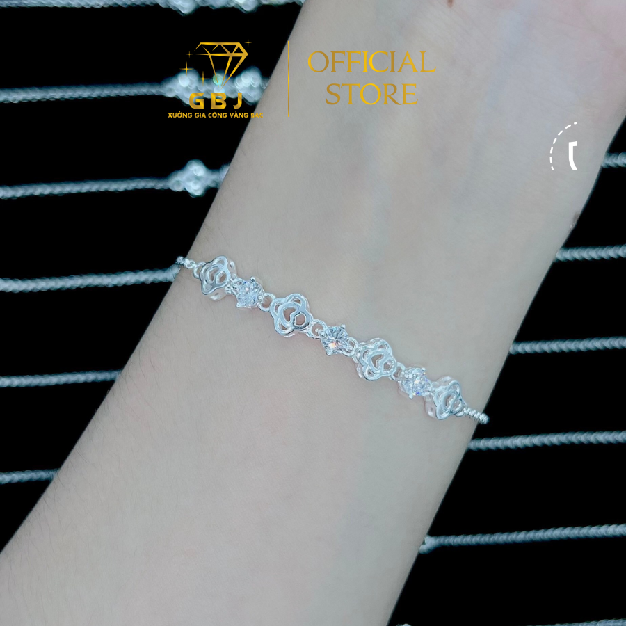 Lắc Tay Bạc Hình Tim Mix Đ.á MOISSANITE U.S.A 4Li (X.K) (19cm) - GBJ54894 - Gia Bảo Jewelry (Có Xi Kim)