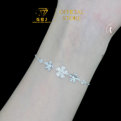 Lắc Tay Bạc Mix Hoa 5 Cánh Tròn Dạng Rút (freesize) - GBJ54895 - Gia Bảo Jewelry (Có Xi Kim)