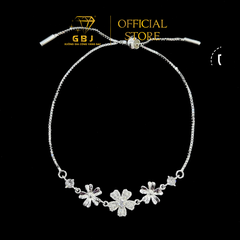 Lắc Tay Bạc Mix Hoa 5 Cánh Tròn Dạng Rút (freesize) - GBJ54895 - Gia Bảo Jewelry (Có Xi Kim)