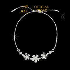 Lắc Tay Bạc Mix Hoa 5 Cánh Tròn Dạng Rút (freesize) - GBJ54895 - Gia Bảo Jewelry (Có Xi Kim)