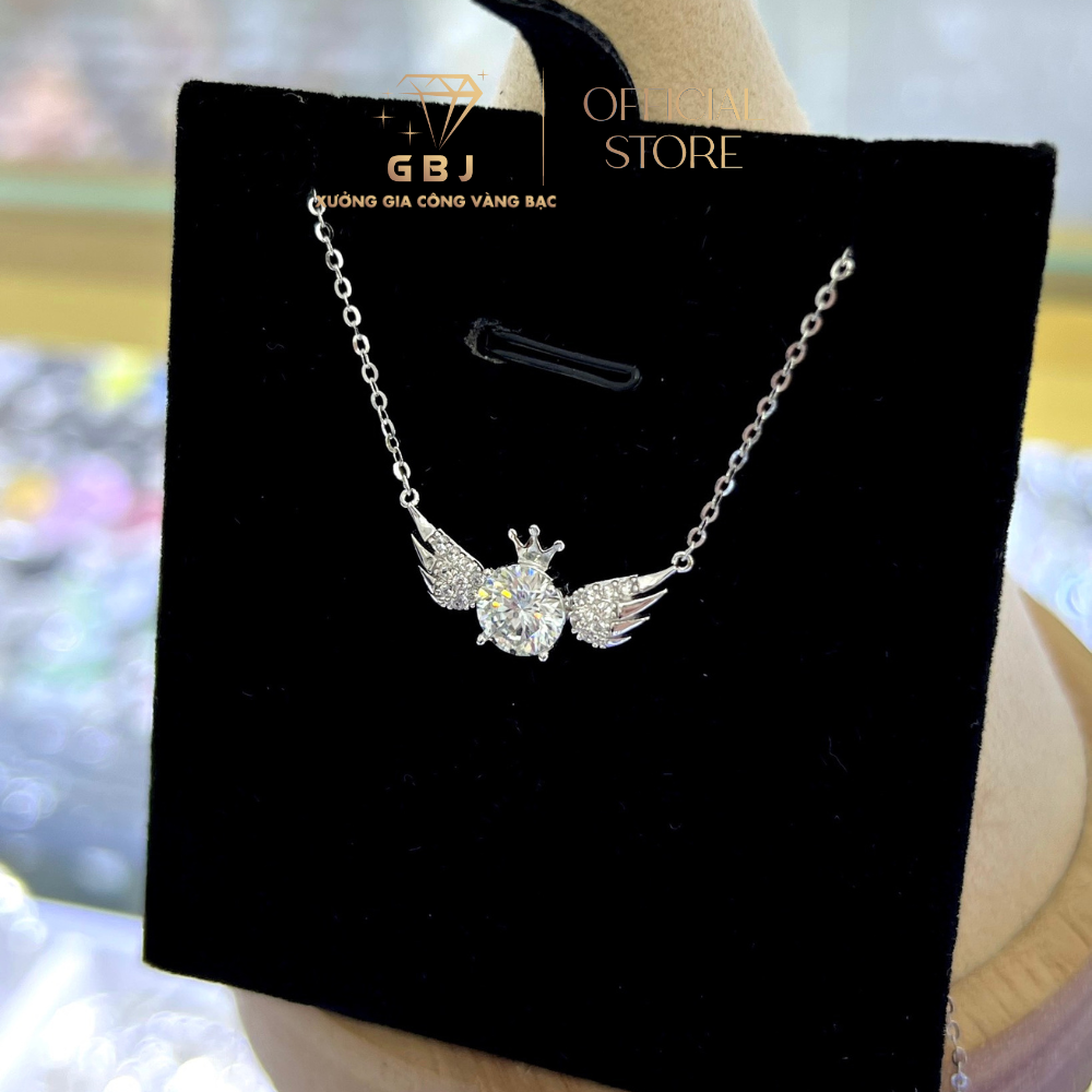 Dây Chuyền Nữ LM Đôi Cánh Thiên Thần Moissanite Chuẩn Bạc 925 - GBJ44922 - Gia Bảo Jewelry (Có Xi Kim)