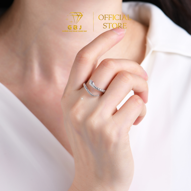 Nhẫn Bạc Rắn Cá Tính Chuẩn Bạc 925 - GBJ48055 - Gia Bảo Jewelry (Có Xi Kim)