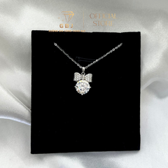 Dây Chuyền Nữ LM Nơ Tròn Xinh Xắn Moissanite Chuẩn Bạc 925 - GBJ44925 - Gia Bảo Jewelry