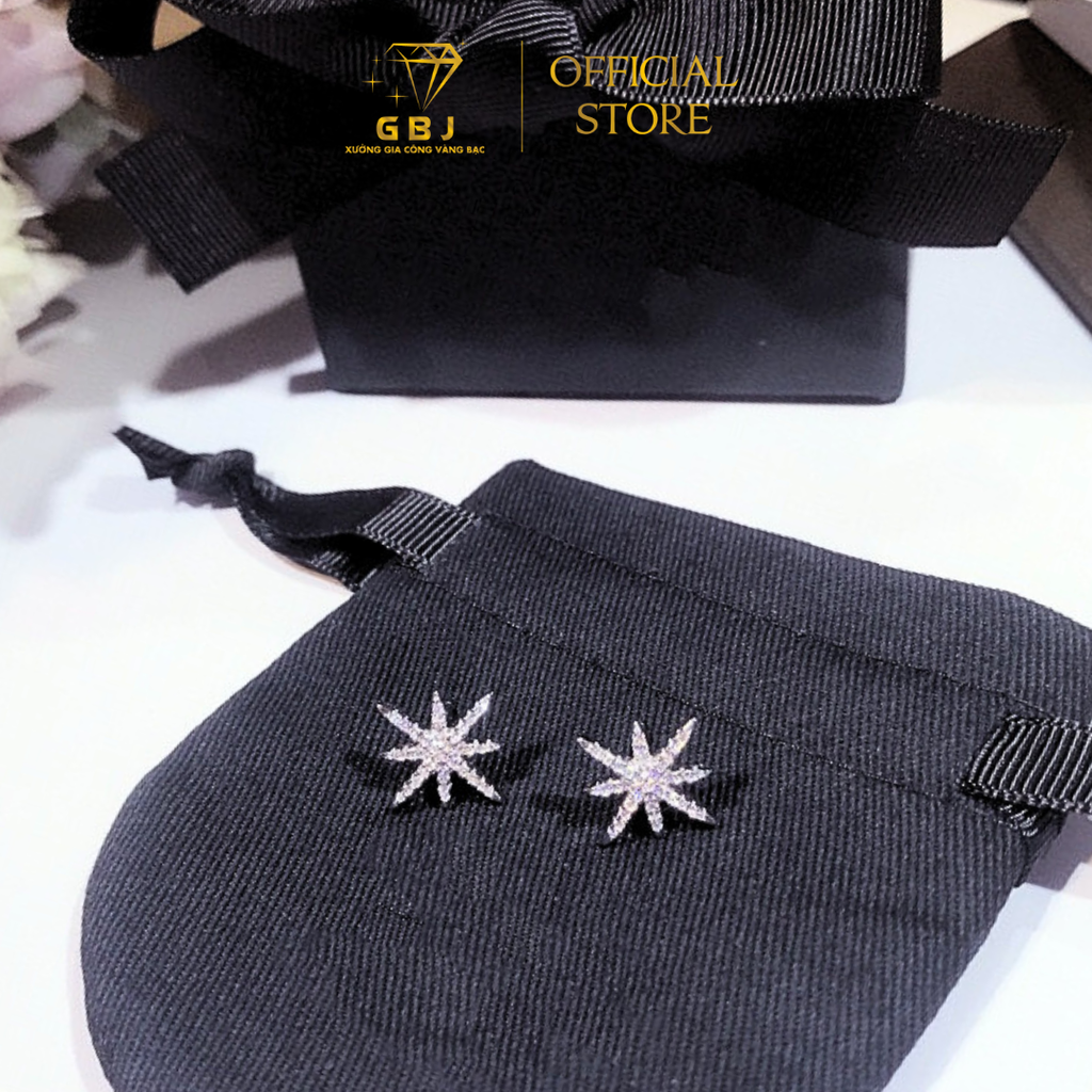 Bông Tai Ngôi Sao 8 Cánh Tia Sáng Lấp Lánh Chuẩn Bạc 925 - GBJ49588 - Gia Bảo Jewelry